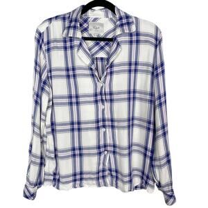 Rails Small S White Blue Plaid Button Down Shirt Long Sleeve Sapphire Lilac